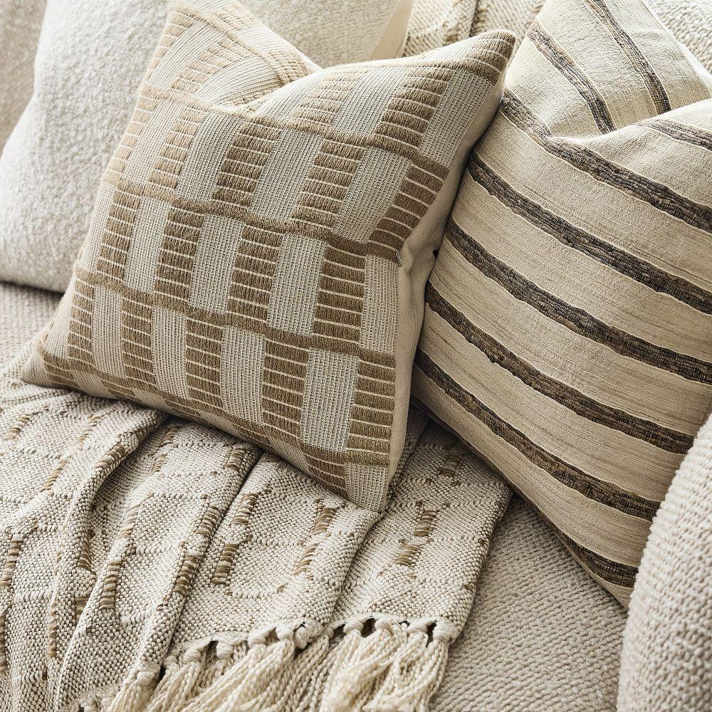 Woven Checker Jute Cushion Cover West Elm UK